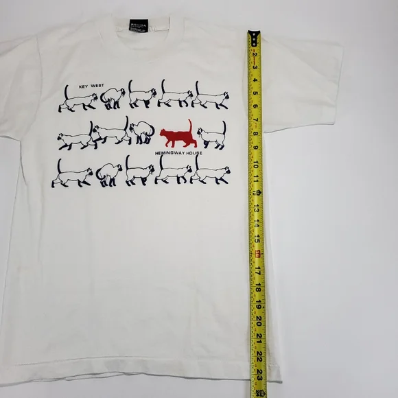Vintage Hemingway House Key West Single Stitch Cat Graphic Short Sleeve T-shirt - Picture 12 of 12